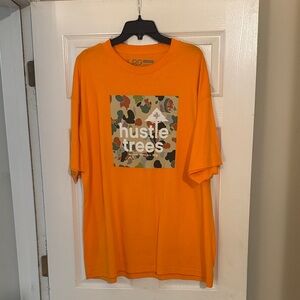 LRG Orange Graphic Tee with Camo Design